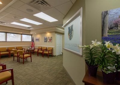 The patient reception area at Valley Oral Surgery's Allentown office.