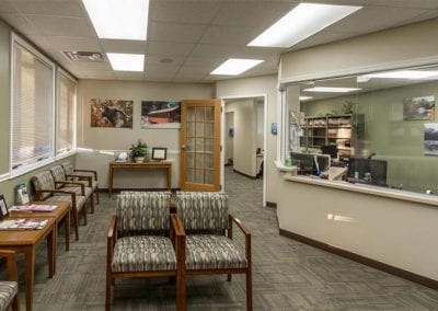 Patient reception area of Valley Oral Surgery's Lehighton office.